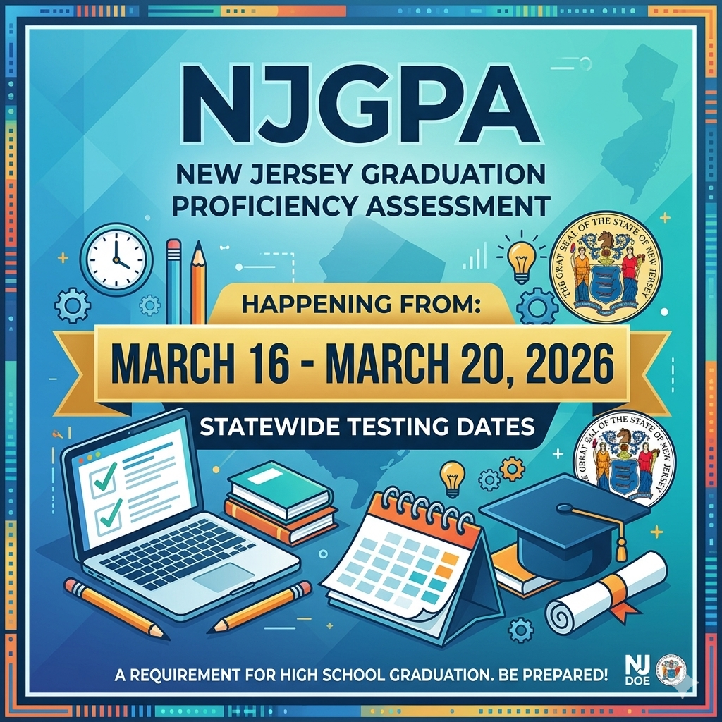 2026 New Jersey Graduation Proficiency Assessment March 16th – March 20th