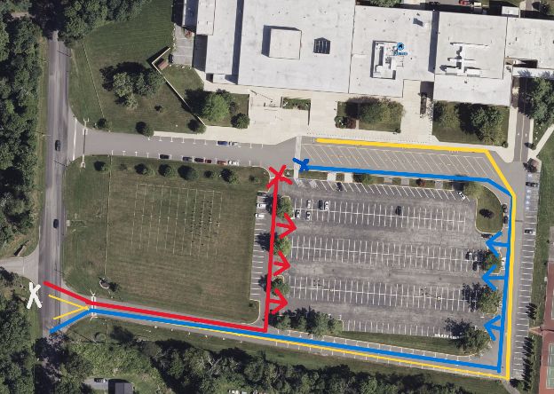 New Traffic Flow into VHS Parking Lot