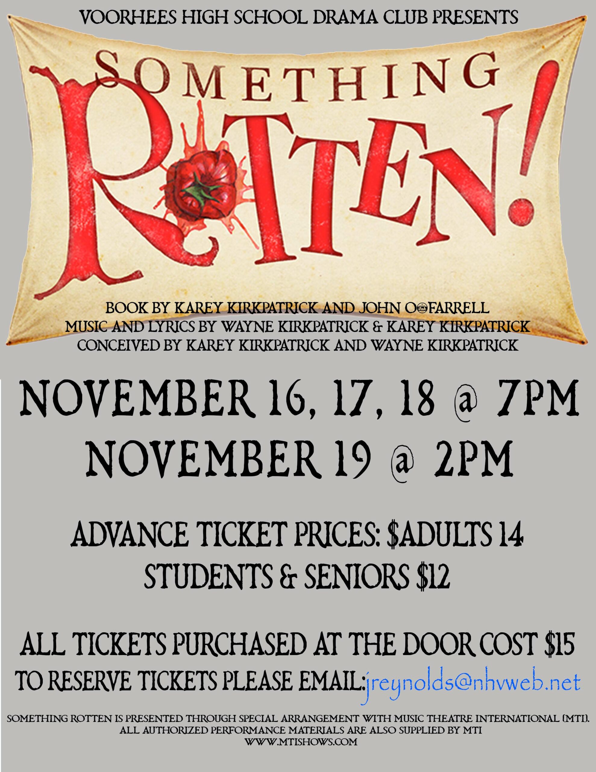 Voorhees Drama Club Presents Something Rotten!