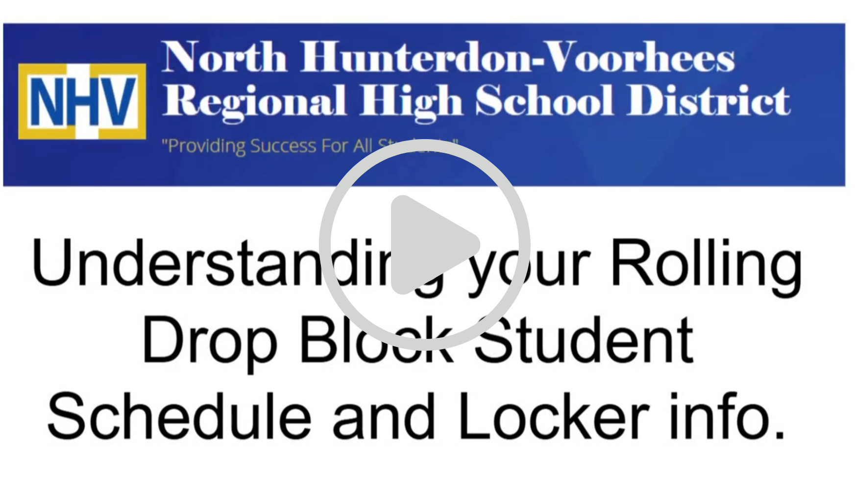 Video explaining the drop block student schedule and locker info.